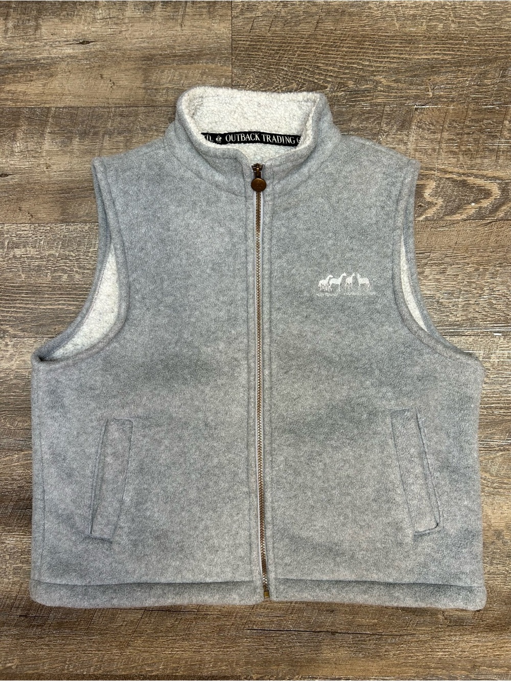 Mens Outback trading co. Light Gray Fleece Vest